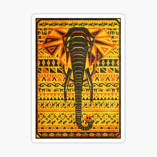 Africa Poster - The Sounds of Africa - Elephant Sticker