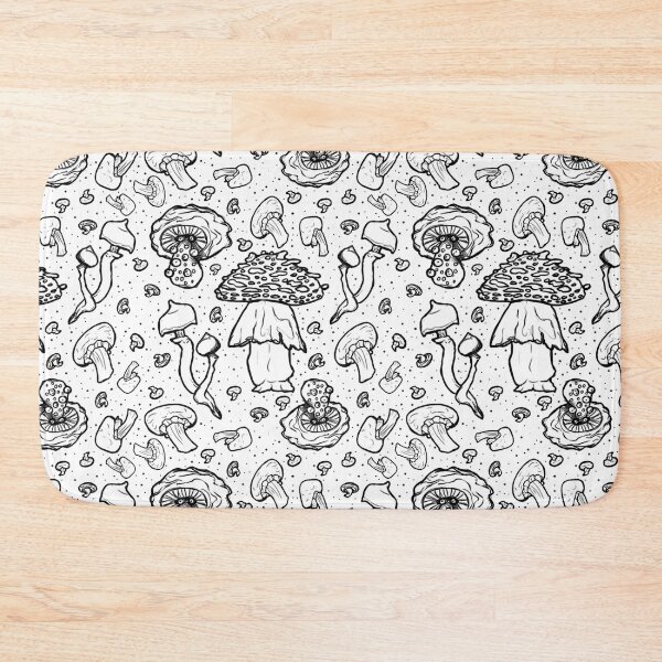 Item preview, Mushroom Sketches White Version | Botany Science Nature Cottage Witch Wiccan designed and sold by SugaredTea.