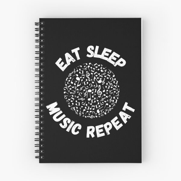 Item preview, Eat Sleep Music Repeat Notes Circle In Black designed and sold by LuckyKermit.