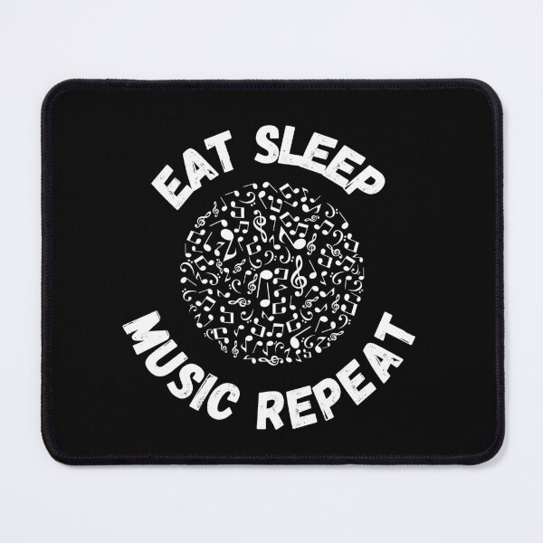 Item preview, Eat Sleep Music Repeat Notes Circle In Black designed and sold by LuckyKermit.