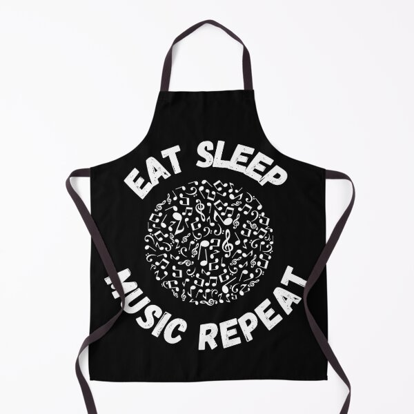 Item preview, Eat Sleep Music Repeat Notes Circle In Black designed and sold by LuckyKermit.