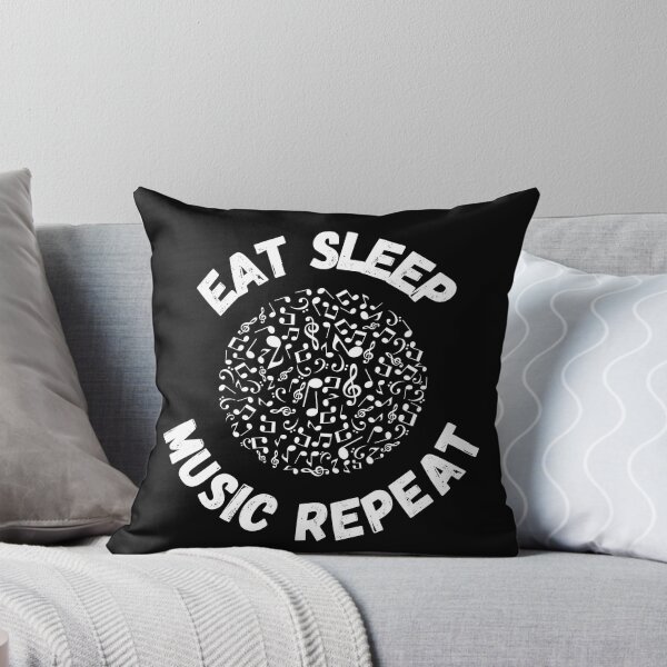 Item preview, Eat Sleep Music Repeat Notes Circle In Black designed and sold by LuckyKermit.
