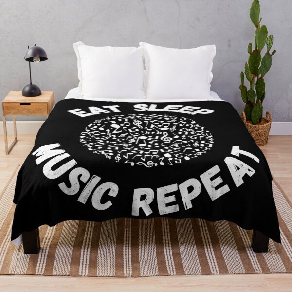 Item preview, Eat Sleep Music Repeat Notes Circle In Black designed and sold by LuckyKermit.