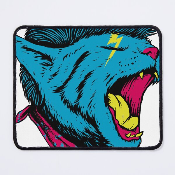 Item preview, Punk Rock Cat With Lighting Bolt & Mohawk designed and sold by RecklessPrints.