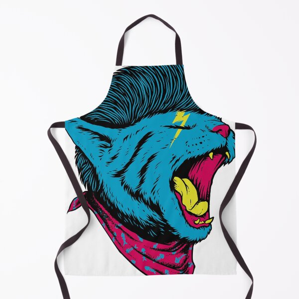Item preview, Punk Rock Cat With Lighting Bolt & Mohawk designed and sold by RecklessPrints.