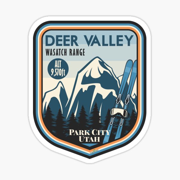 Deer Valley Utah USA Ski Skiing  Wasatch Range Sticker T-Shirt 03 Sticker