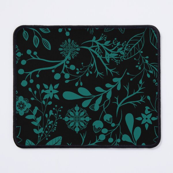Item preview, Seamless floral print in Velvet Jade on Black designed and sold by Kashear.