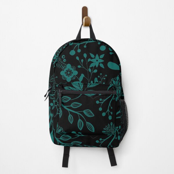Item preview, Seamless floral print in Velvet Jade on Black designed and sold by Kashear.