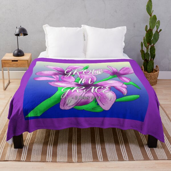 Item preview, Grow in Grace Christian Faith Bible Verse Hibiscus Flower Design designed and sold by UpwardSpin.