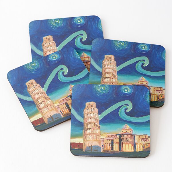 Item preview, Starry Night in Pisa with Leaning Tower and Van Gogh Inspirations designed and sold by artshop77.