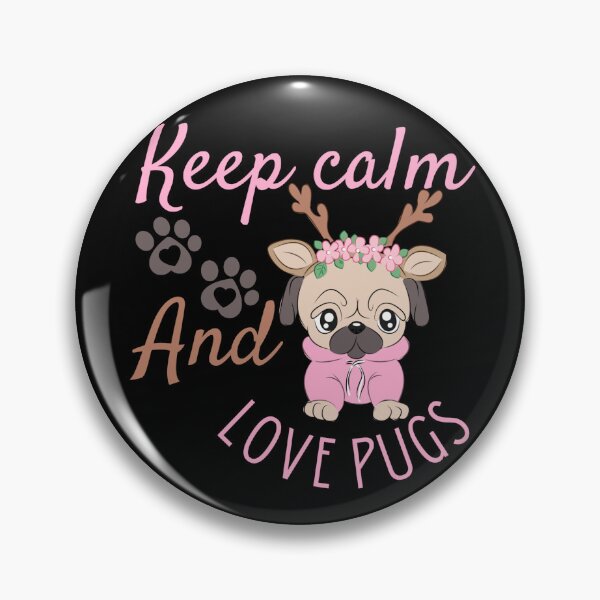 Item preview, Mantén la calma y ama a los pugs_ divertido perro pug amante designed and sold by RovanMoonLight.