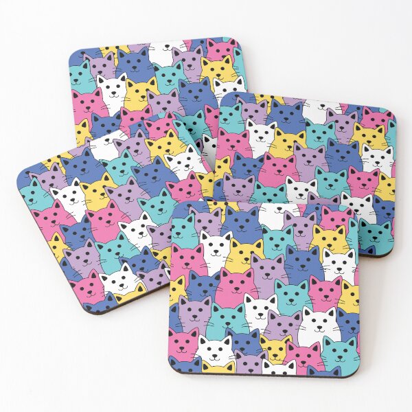 Item preview, Multicolored Cats Pattern designed and sold by beccaveedesigns.