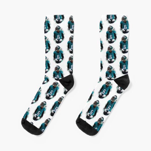 Officially Licensed NFL Philadelphia Eagles Jalen Hurts Conversion Gradient Crazy Socks, Size Small/Medium | for Bare Feet