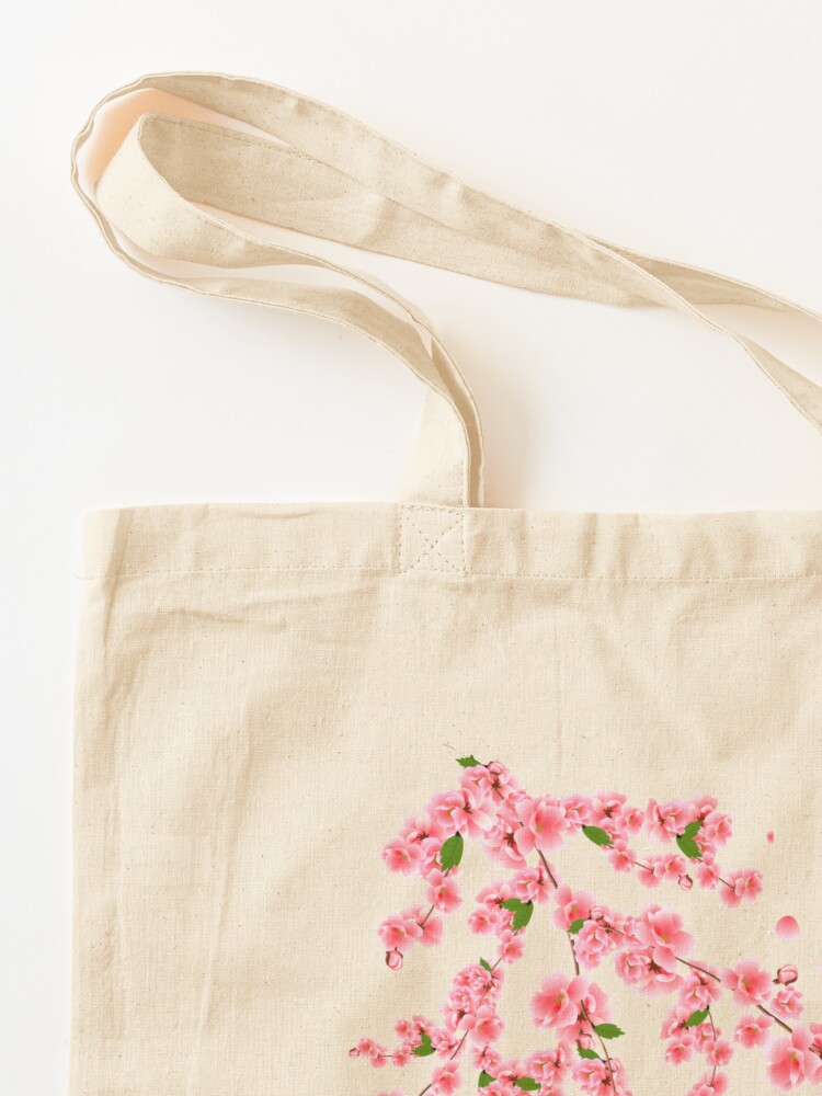 Sakura Cherry Blossom Tote Bag by Catlane 