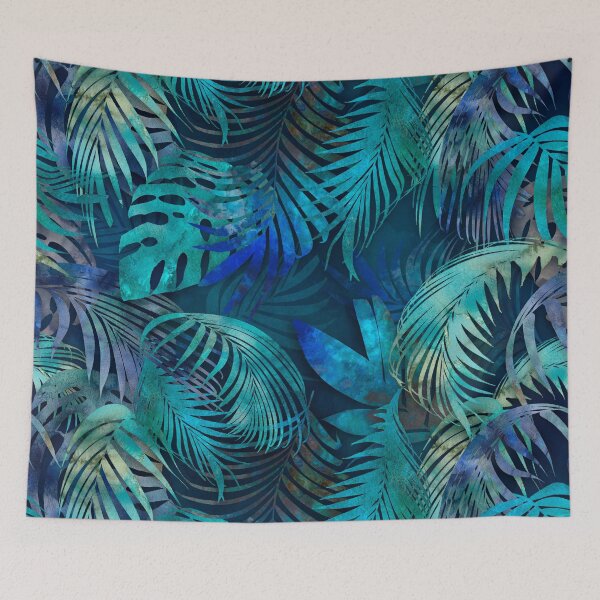Item preview, Mystic Blue Jungle Watercolor Art designed and sold by artsandsoul.