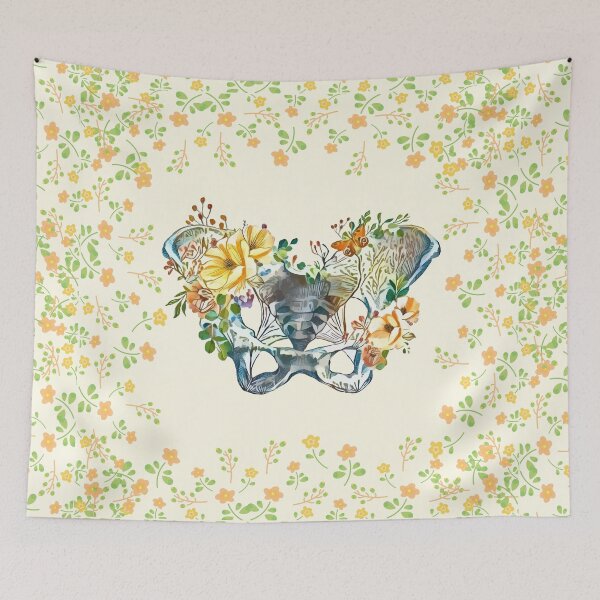 Item preview, Botanical anatomy pelvis Feminism, anatomy, anatomical art, female bones of the pelvis designed and sold by Collagedream.