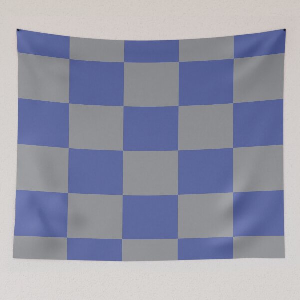 Item preview, Squares Pattern Checkerboard Gray and Periwinkle Blue designed and sold by ValeriesGallery.