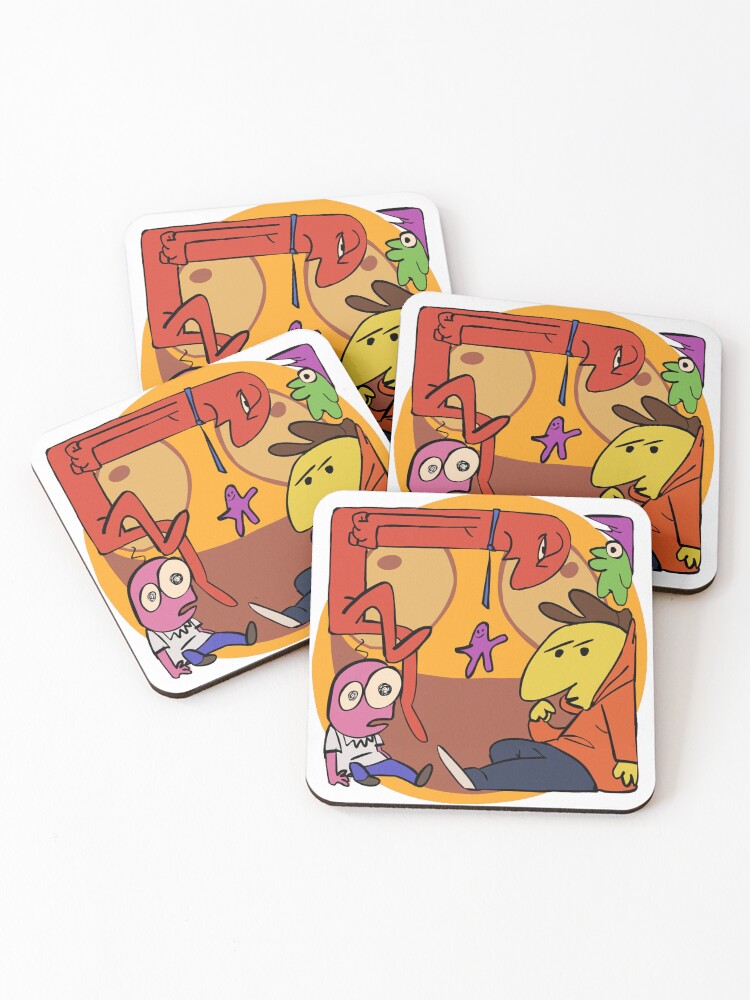 Thumbnail 1 of 5, Coasters (Set of 4), Smiling Friends designed and sold by DreamPattern.