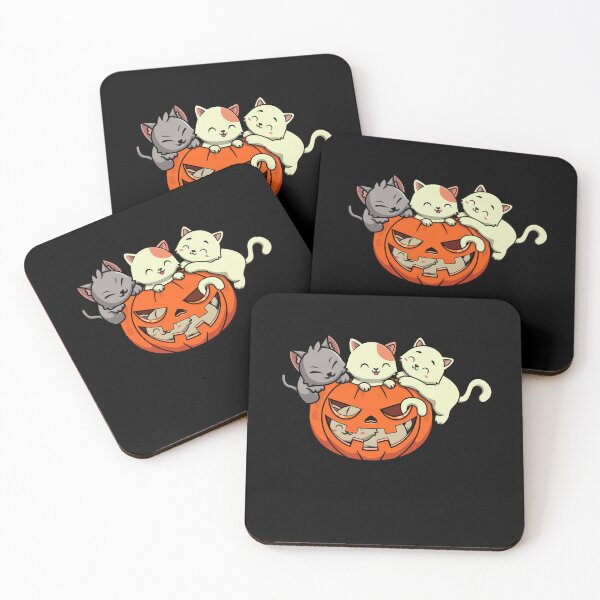 Item preview, Halloween cats in pumpkin scary cat costume horror designed and sold by Lenny Stahl.