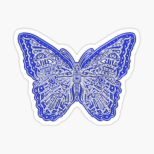 Beautiful Butterfly -  Blue Sticker