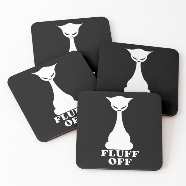 Item preview, FLUFF OFF ANGRY CAT SILHOUETTE - Funny Cat Pictures with Captions and Cat Sayings designed and sold by FunnyCatsFam.