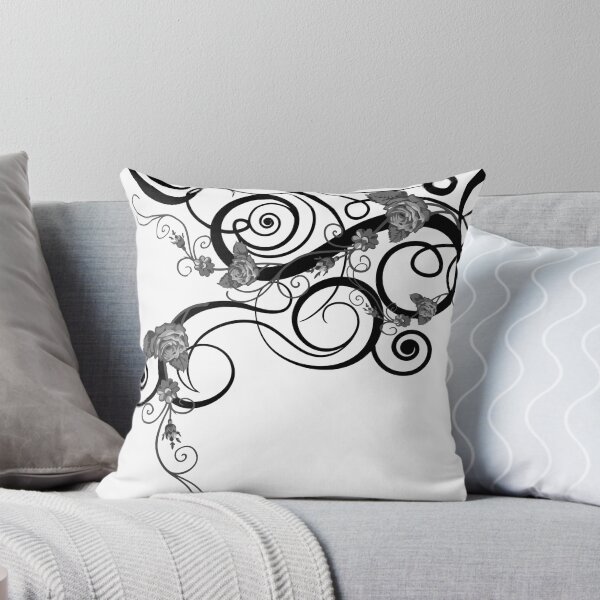 Item preview, Black Swirly Floral Pattern designed and sold by DeevaValli.
