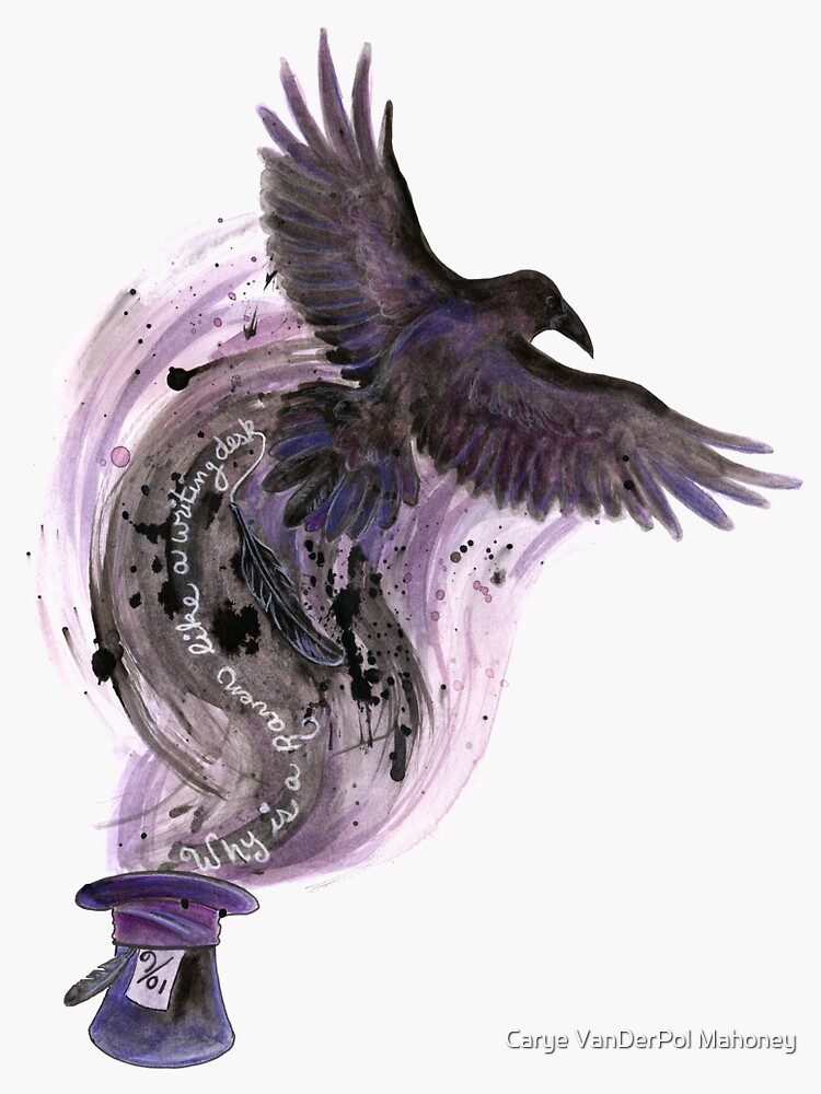 "The Mad Hatter's Riddle" Sticker for Sale by CaryeVDPM Redbubble