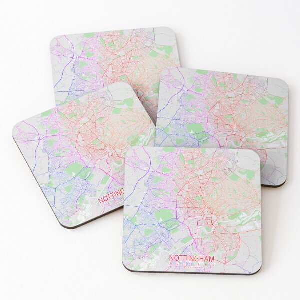 Item preview, Nottingham City Map of Nottinghamshire, England - Colorful designed and sold by deMAP.