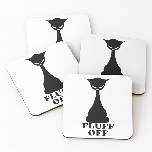 Item preview, FLUFF OFF ANGRY CAT SILHOUETTE - Funny Cat Pictures with Captions and Cat Sayings designed and sold by FunnyCatsFam.