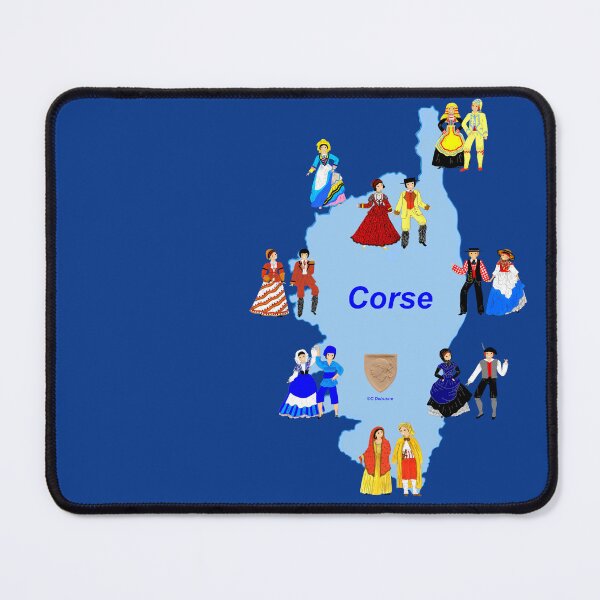 Item preview, Map of Corsica and its traditional costumes, France designed and sold by Catherine Debusne.