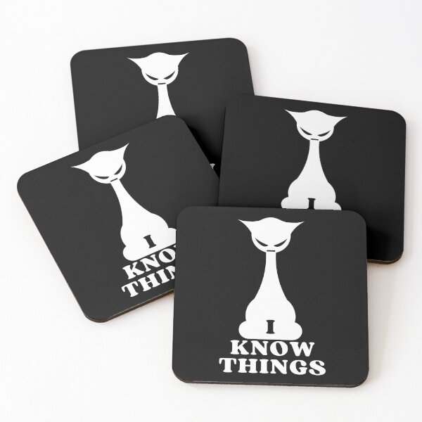 Item preview, I KNOW THINGS ANGRY CAT SILHOUETTE - Funny Cat Pictures with Captions and Cat Sayings designed and sold by FunnyCatsFam.