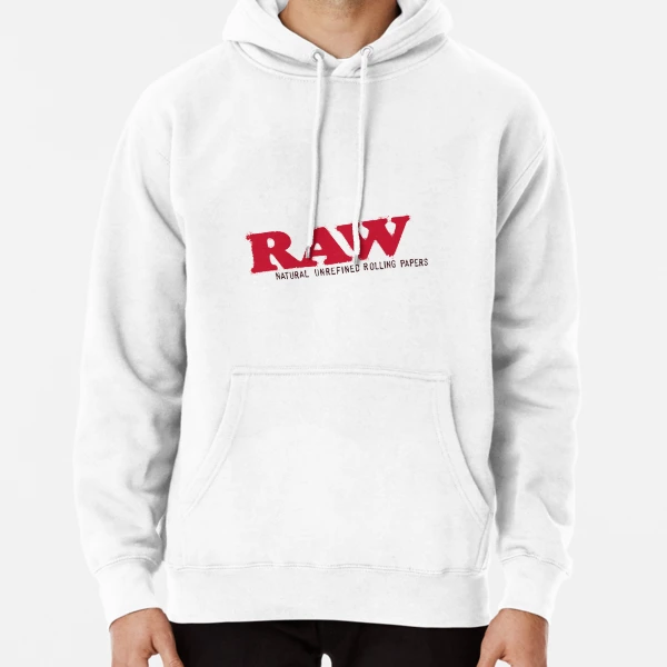 Large RAW Natural Rolling Papers newest Black Pull Over Hoodie Sweatshirt