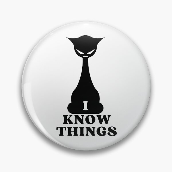 Item preview, I KNOW THINGS ANGRY CAT SILHOUETTE - Funny Cat Pictures with Captions and Cat Sayings designed and sold by FunnyCatsFam.