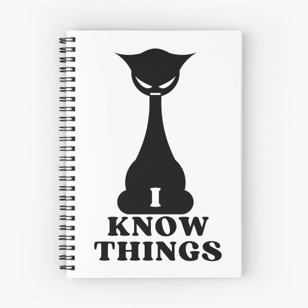 Item preview, I KNOW THINGS ANGRY CAT SILHOUETTE - Funny Cat Pictures with Captions and Cat Sayings designed and sold by FunnyCatsFam.