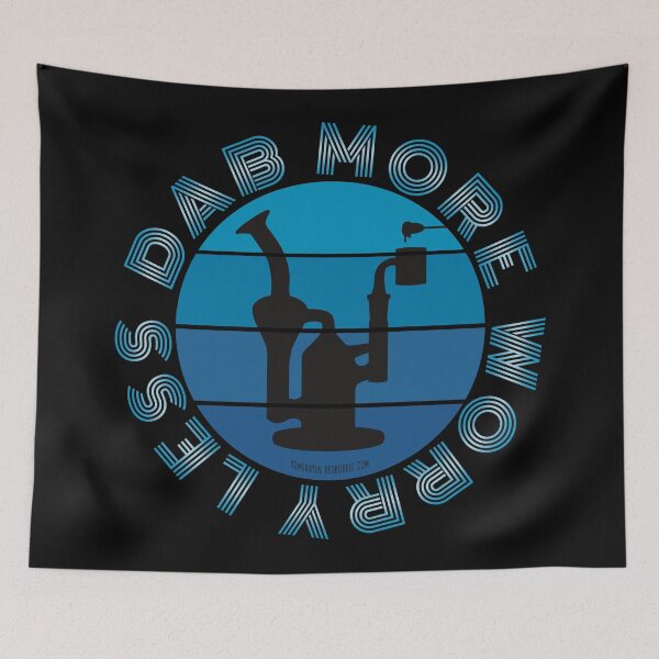 Item preview, Retro Vintage Sunset Blue Dab Rig-dab more worry less designed and sold by YomeHayin.