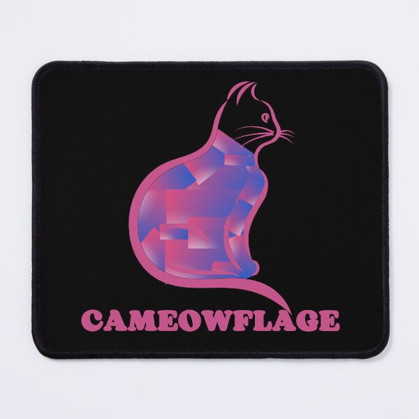 Item preview, HOT PINK CAMEOWFLAGE Multicolored Collage Cat Silhouette - Funny Cat Pictures with Captions designed and sold by FunnyCatsFam.