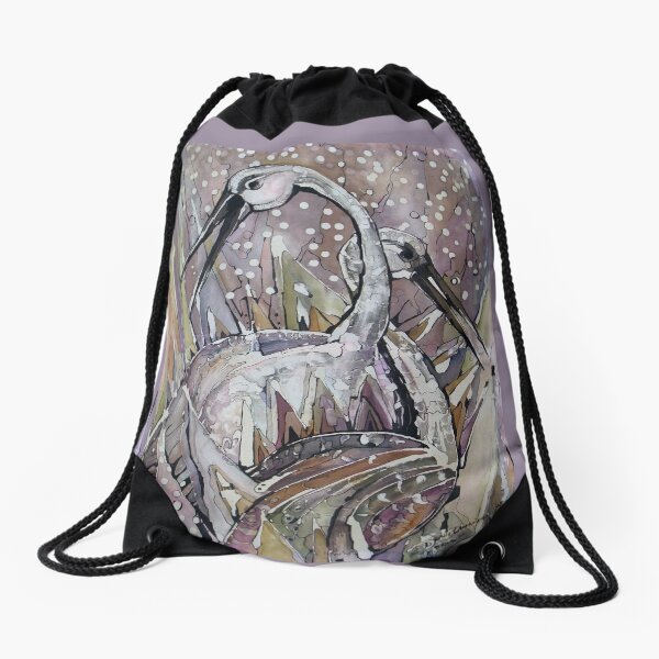 IBISES, The Love dance of Ibises Drawstring Bag