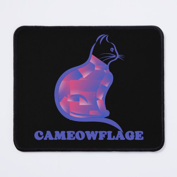 Item preview, DARK SEA BLUE CAMEOWFLAGE Multicolored Collage Cat Silhouette - Funny Cat Pictures with Captions designed and sold by FunnyCatsFam.