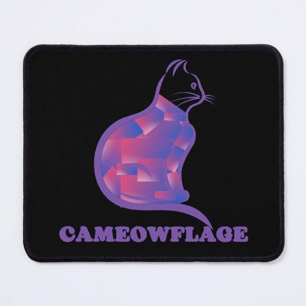 Item preview, DARK PURPLE CAMEOWFLAGE Multicolored Collage Cat Silhouette - Funny Cat Pictures with Captions designed and sold by FunnyCatsFam.