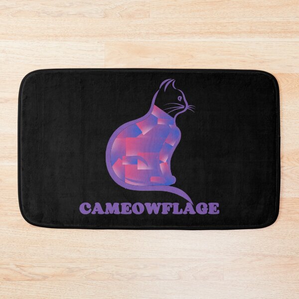 Item preview, DARK PURPLE CAMEOWFLAGE Multicolored Collage Cat Silhouette - Funny Cat Pictures with Captions  designed and sold by FunnyCatsFam.