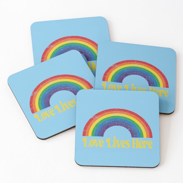 Item preview, Love Lives Here Rainbow with Blue Background designed and sold by TheMurphyGirl.