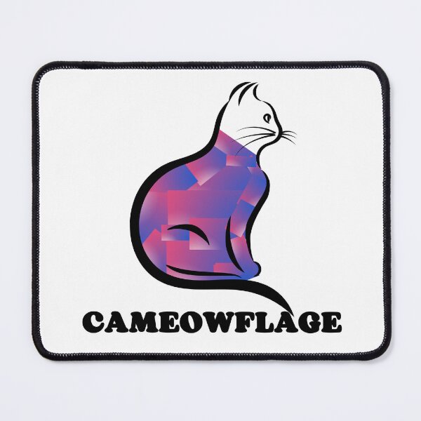 Item preview, BLACK CAMEOWFLAGE Multicolored Collage Cat Silhouette - Funny Cat Pictures with Captions designed and sold by FunnyCatsFam.