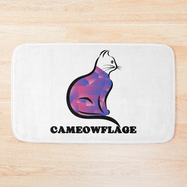Item preview, BLACK CAMEOWFLAGE Multicolored Collage Cat Silhouette - Funny Cat Pictures with Captions  designed and sold by FunnyCatsFam.