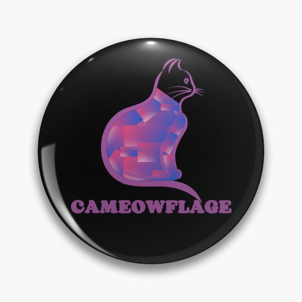 Item preview, PURPLE CAMEOWFLAGE Multicolored Collage Cat Silhouette - Funny Cat Pictures with Captions  designed and sold by FunnyCatsFam.