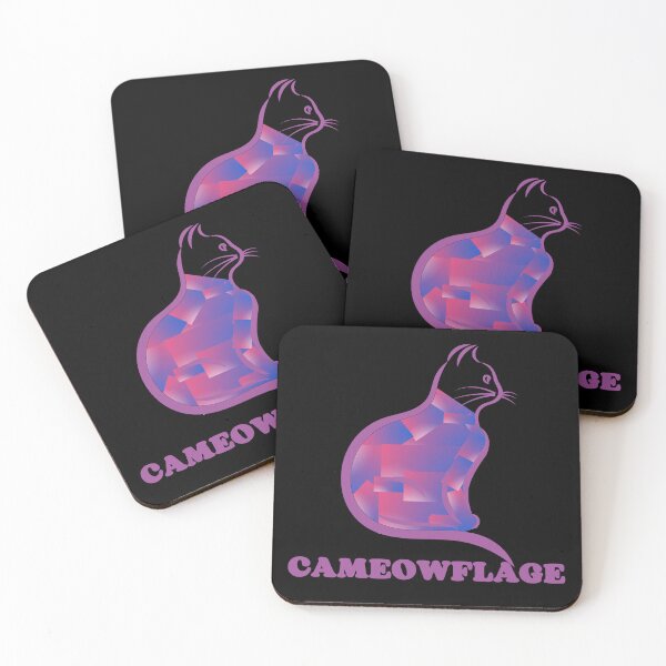 Item preview, PURPLE CAMEOWFLAGE Multicolored Collage Cat Silhouette - Funny Cat Pictures with Captions  designed and sold by FunnyCatsFam.