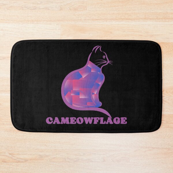 Item preview, PURPLE CAMEOWFLAGE Multicolored Collage Cat Silhouette - Funny Cat Pictures with Captions  designed and sold by FunnyCatsFam.