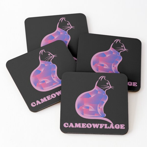 Item preview, PINK CAMEOWFLAGE Multicolored Collage Cat Silhouette - Funny Cat Pictures with Captions  designed and sold by FunnyCatsFam.