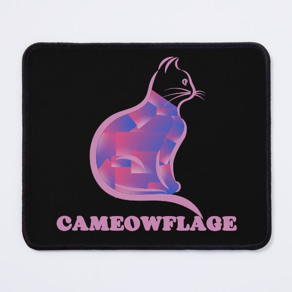 Item preview, PINK CAMEOWFLAGE Multicolored Collage Cat Silhouette - Funny Cat Pictures with Captions designed and sold by FunnyCatsFam.