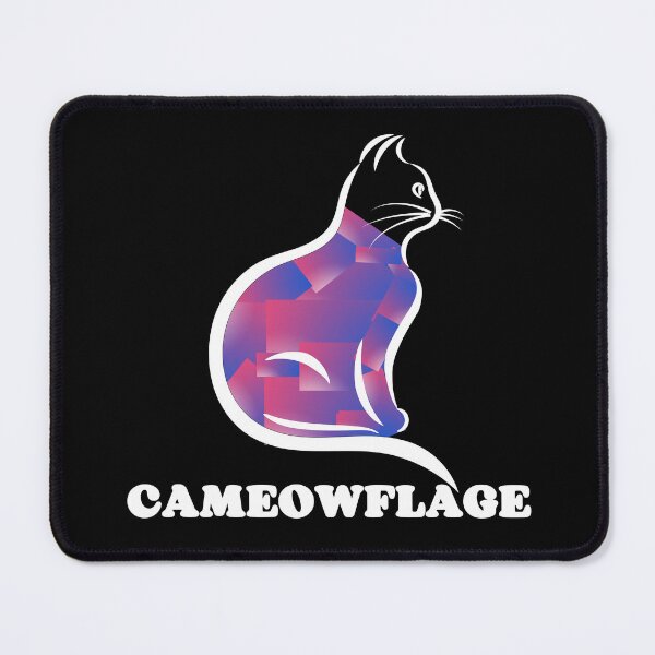 Item preview, WHITE CAMEOWFLAGE Multicolored Collage Cat Silhouette - Funny Cat Pictures with Captions designed and sold by FunnyCatsFam.