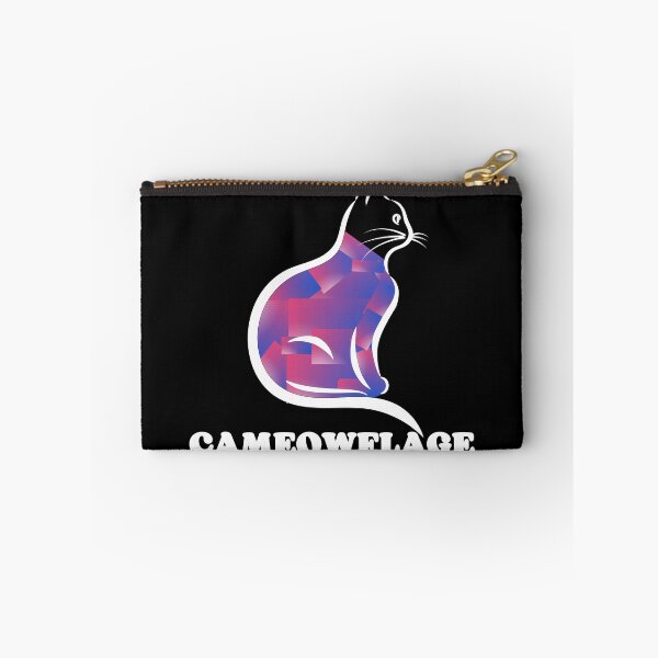 Item preview, WHITE CAMEOWFLAGE Multicolored Collage Cat Silhouette - Funny Cat Pictures with Captions  designed and sold by FunnyCatsFam.